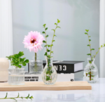 Clear Glass Bud Vase Set, Vintage Embossed Mini Flower Vases for Wedding and Home Decoration - Image 2