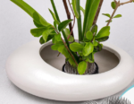 Ceramic Ikebana Flower Vase with Metal Flower Frog, Decorative Floral Arrangement Bowl for Home and Table Decor - Image 2