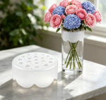 Reusable Silicone Flower Arranging Grid Set, Flexible Vase Stem Holder for Fresh Flower Arrangements