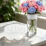 Reusable Silicone Flower Arranging Grid Set, Flexible Vase Stem Holder for Fresh Flower Arrangements