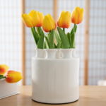 Modern Ceramic Flower Vase with Multi-Opening Design, Decorative Floral Vase for Home and Table Centerpieces