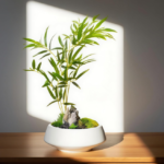 Ceramic Flower Arrangement Vase with Metal Flower Frog, Handmade Ikebana Bowl for Decorative Floral Displays