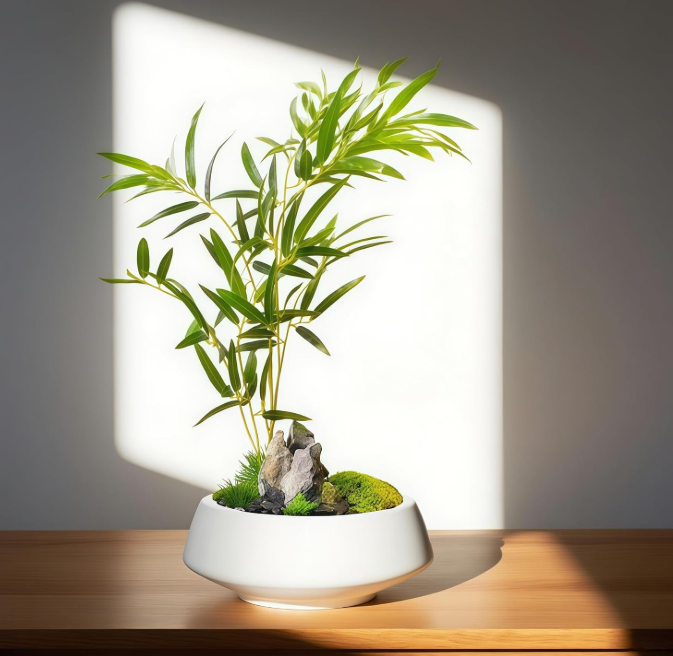 29.1 Ceramic Flower Arrangement Vase with Metal Flower Frog, Handmade Ikebana Bowl for Decorative Floral Displays - Image 1