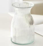 Ribbed Glass Flower Vase, Modern Decorative Vase for Wedding, Living Room and Home Decoration - Image 2