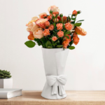 Decorative Ceramic Bow Flower Vase, Modern Flower Holder for Home and Table Decoration