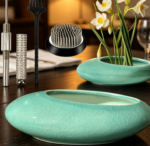 Ceramic Flower Arrangement Vase with Flower Frog, Decorative Floral Bowl for Home Display - Image 2