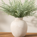 Rustic Ceramic Flower Vase, Farmhouse Decorative Vase for Living Room, Kitchen and Table Decor