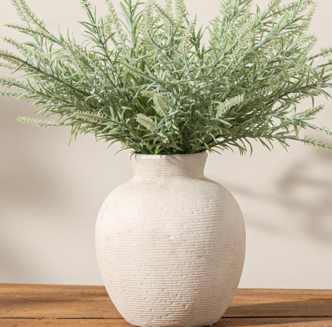 40.1 Rustic Ceramic Flower Vase, Farmhouse Decorative Vase for Living Room, Kitchen and Table Decor - Image 1