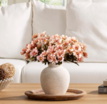Rustic Ceramic Flower Vase, Farmhouse Decorative Vase for Living Room, Kitchen and Table Decor - Image 2
