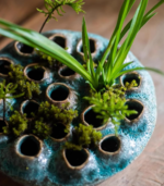 Ceramic Flower Arrangement Vase with Stem Holder,  Decorative Bowl for Home and Office - Image 2