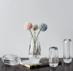 Modern Crystal Glass Flower Vase, Transparent Decorative Floral Vase for Home and Table Decoration - Image 2