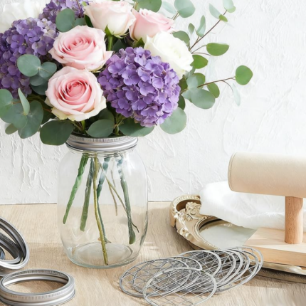 Metal Flower Organizer Lid Inserts, Wide Mouth Vase Grid for Floral Arrangement and Home Decoration