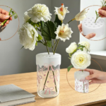 Reusable Silicone Flower Arrangement Grid, Flexible Waterproof Vase Stem Holder for Floral Displays