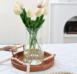 Clear Glass Flower Vase, Modern Decorative Vase for Table, Wedding and Home Display