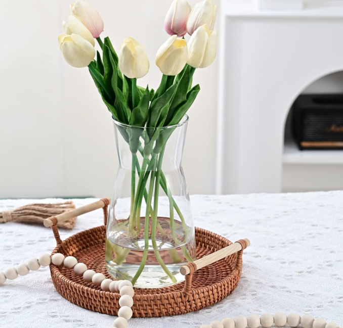 7.1 Clear Glass Flower Vase, Modern Decorative Vase for Table, Wedding and Home Display - Image 1